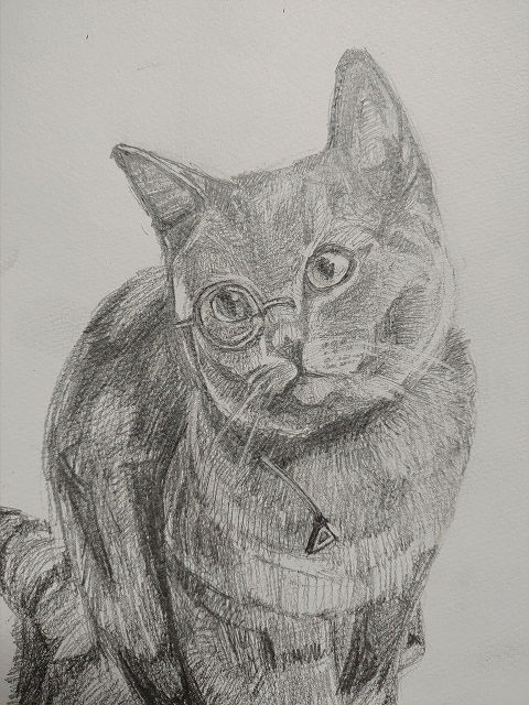 王猫パーカーの肖像画